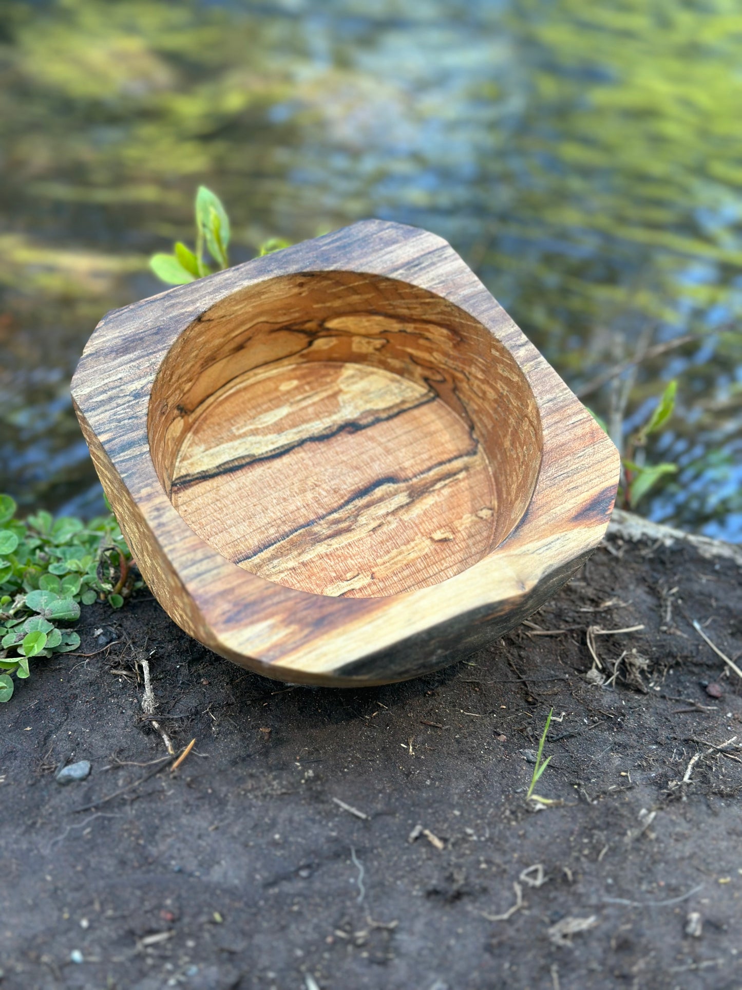 Spalted Maple Roundy-Square Bowl